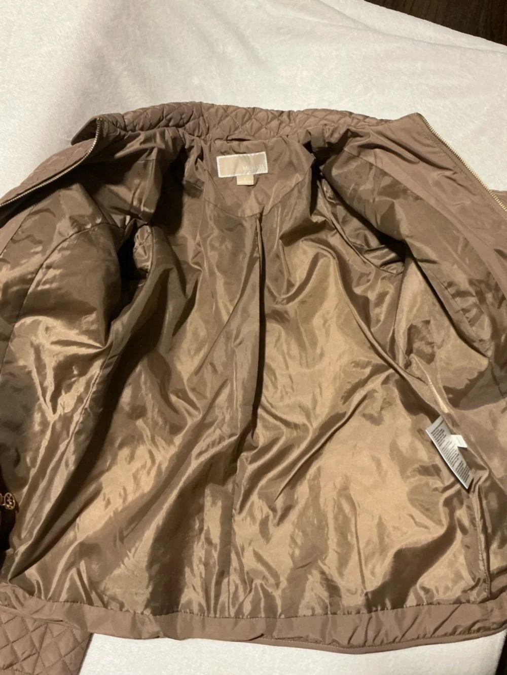 MICHAEL Michael Kors Quilted Brown Lightweight Jacket - Picture 3 of 7